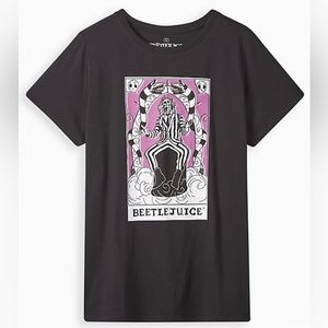 NWT Torrid BEETLEJUICE CLASSIC FIT CREW TEE - COTTON TAROT BLACK size 2, 2w